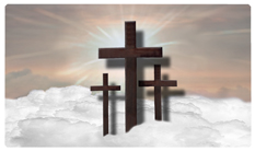 DNSEMP-C-106-BZ Three Crosses (Clouds) Bronze